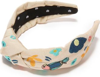 Lele Sadoughi Marisol Knotted Floral Embroidered Headband in Blooming Eileen at Nordstrom