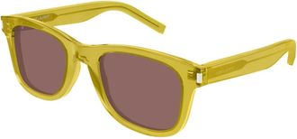 Saint Laurent SL 51 Zonnebril - Heren - Zonnebrillen - Geel - 50 MM - Accessoires