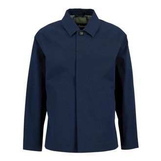 Barbour Rain Jackets, male, Blue, Size: L Short Rokig Waterproof Jacket