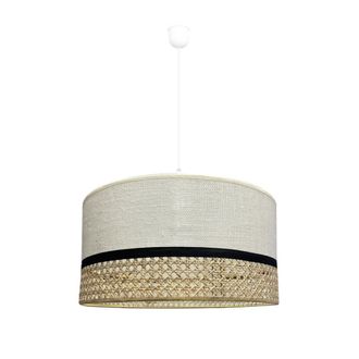 Wonderlamp L&aacute;mpara de techo natural colgante beige con pantalla cil&iacute;ndrica