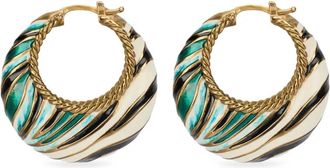 Roberto Cavalli Orecchini a cerchio goffrati - Blu