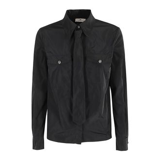 Elisabetta Franchi Dames, Blouses & Shirts, Zwart, Maat: M