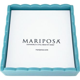 Mariposa Scallop Napkin Box Set in Teal at Nordstrom