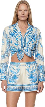 Versace Underwater Barroco Knotted Shirt