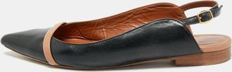 Malone Souliers Marion Luwolt Black/beige Leather Slingback Flats