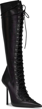 Le Silla Womens Knee-High Boots Colette Black Nappa Leather Lambskin
