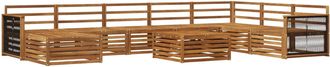 vidaXL Conjunto De Sof&aacute;s De Exterior 9 Uds. Natural Vidaxl