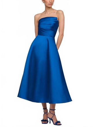 Theia Salem Cocktail Midi Dress In Sapphire