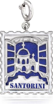 Ross-Simons Lapis Santorini Stamp Charm in Sterling Silver