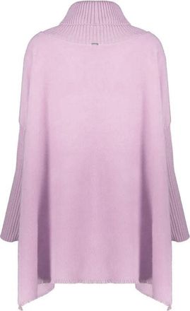 Herno Womens Purple Virgin Wool Poncho Clothing