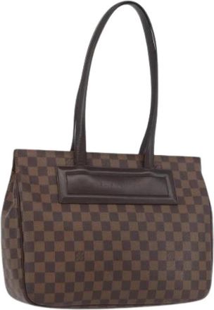Louis Vuitton Tweedehands Canvas Louis Vuitton tassen - Dames - Vintage Schoudertas - Bruin - ONE Size - Vintage