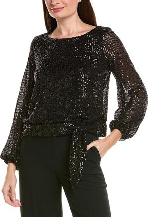 Tahari by ASL Petite Sequin Long Sleeve Top
