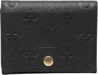 Louis Vuitton Pre-owned Wallets, female, Black, Size: ONE SIZE Pre-owned Enveloppe Carte de Visite Monogram Empreinte Card Case