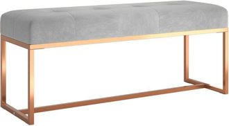 vidaXL Vidaxl - Banco de terciopelo gris 110x36x45 cm