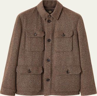 Loro Piana Mens Andover Cannete Flap-Pocket Caban Jacket