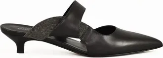 Fabiana Filippi Leather Mule Heel 5cm - Black