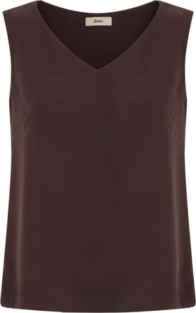 Herno Resort V-neck top - women - Acetate/Viscose - 42 - Brown