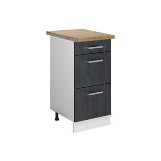 Vicco Mueble Bajo De Cocina R-line, Hormig&oacute;n Negro, 40 Cm Et Roble