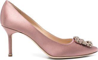 Manolo Blahnik 70 mm Hangisi pumps - Roze