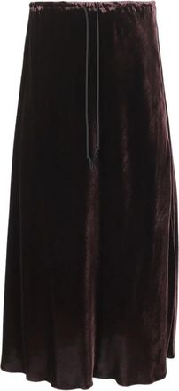 Forte_Forte Pliss&eacute; Midi Rok - Dames - Midirokken - Bruin - S - Rokken