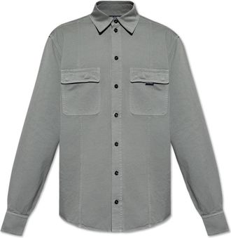 Dolce & Gabbana Overhemd met zakken - Heren - Casual Overhemden - Grijs - L - Katoen - Overhemden