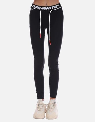 Off-white Womens Athletic Logo Band Leggings - Black - Size: 14