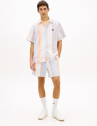 Tommy Hilfiger Mens Tommy Jeans Striped Dobby Short - Ancient White/Multi Stripe - XL