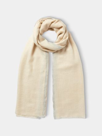 Me&K Cashmere Border-Stripe Scarf (78.5in/2m)
