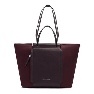 Piquadro Tassen, Dames, Rood, ONE Size, Leer, Laptoptas 14 in Nylon en Leer
