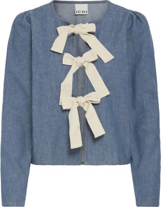 Ichi Ihosana LS Bluser - Dames - Spijkerjassen - Blauw - M - Denim - Jassen