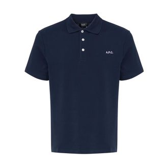 A.P.C. Polo Shirts, male, Blue, S, Standard Gots Polo Shirt