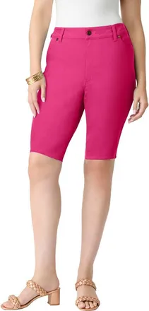 Roaman's Plus Size 24/7 Stretch Bermuda Short in Raspberry Sorbet at Nordstrom, Size 30