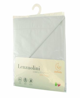 Desconocido Italbaby Set De S&aacute;banas Para Cuna De 3 Piezas En Blanco 100% Algod&oacute;n