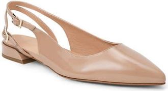 Bruno Magli Juliet Slingback Pointed Toe Flat in Biscuit Patent at Nordstrom, Size 10.5