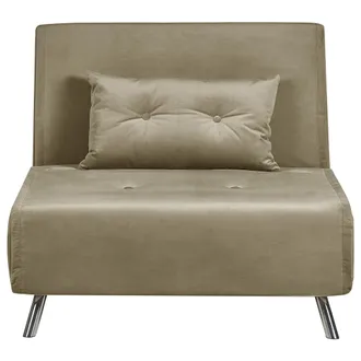 Beliani Beliani - Sof&aacute; Cama Moderno De Terciopelo De 1 Plaza Con Coj&iacute;n Verde Oliva Farris
