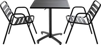 Oviala Sala de jardín bistró de 2 plazas en aluminio gris