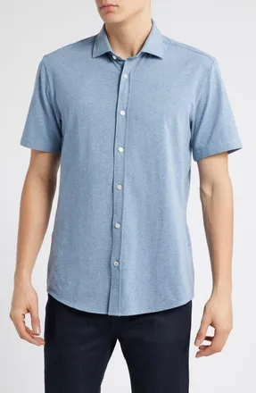 BOSS Roan Stretch Cotton Button-Up Shirt in Open Blue at Nordstrom, Size Xx-Large