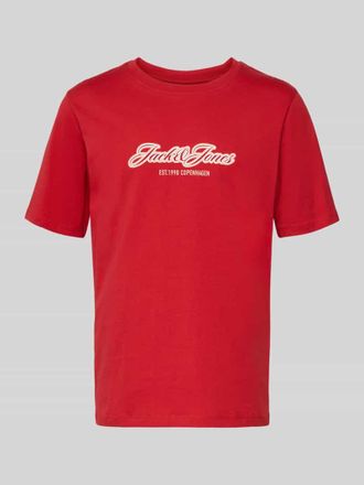 Jack & Jones Jack & Jones Regular Fit T-Shirt mit Logo-Print in Rot, Gr&ouml;&szlig;e XXL
