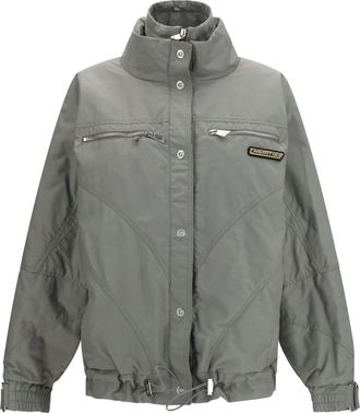 The Attico Womens Bomber Jacket High-Neck Grey Cotton