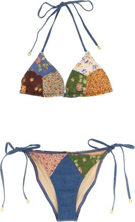 Zimmermann Lucky Cotton Mini Tri Bikini - Dames - Bikinis - Veelkleurig - L - Katoen - Badmode