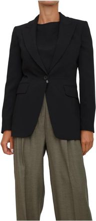 Marella Zwarte Jas 100% Polyester - Dames - Blazers - Zwart - M - Polyester - Jassen