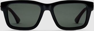 Gucci Rectangular Frame Sunglasses, Black