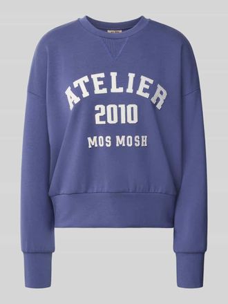 Mos Mosh Relaxed Fit Sweatshirt aus Viskose-Mix Modell Nima in Bleu, Gr&ouml;&szlig;e XL