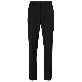 HUGO BOSS Mens Leon Solid Patterned Straight Chinos in Black - Size 36W/32L