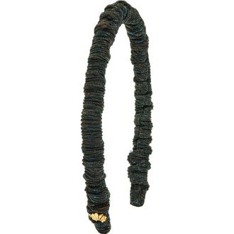 Lele Sadoughi Jessie Ruched Metallic Headband in Metallic Onyx at Nordstrom