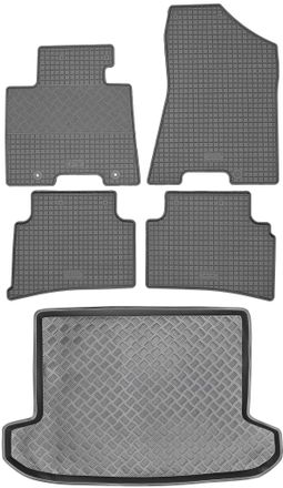 OEM Hyundai Tucson Iii Suv De 2015 (juego) - Alfombrillas De Goma Para Coche + Alfombrilla Para Maletero
