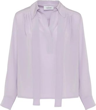 Yves Salomon tie-neck blouse - women - Silk - 42 - Purple