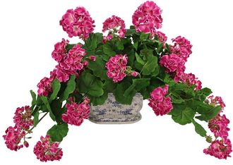 Creative Displays Inc. Handmade Faux Geranium Arrangement In Decorative Vase