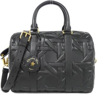 Dior Black Leather Boston Bag (Pre-Owned)
