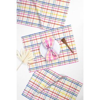 Archive New York Vera Plaid Handwoven Cotton Placemats, Set of 4 in White at Nordstrom, Size Small